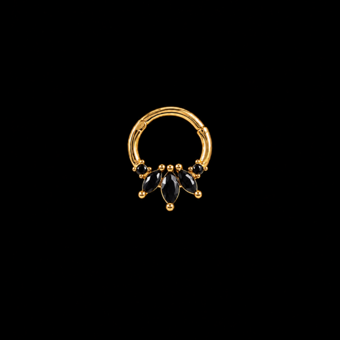Marquise black ring